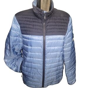 Orvieto Men's Blue Two-tone Quilted Light Puffer Jacket L